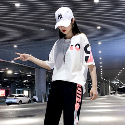 Jednodijelni/odijelo Nova sportska odjeća 2022. Ženska ljetna modna korejska verzija Komplet široke i ležerne trenirke Odjeća za trčanje