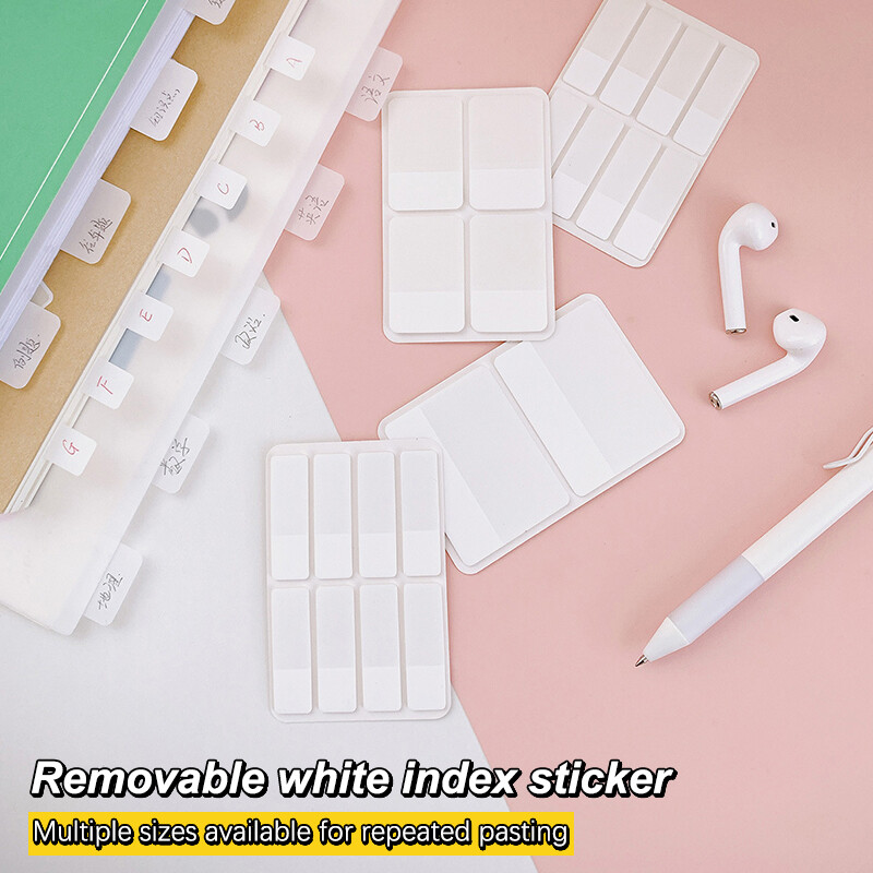 40/80/160 lapas matētas vienkāršas tīri baltas indeksu uzlīmes Caurspīdīgas etiķešu uzlīmes DIY līmlapiņas Biroja skolas piederumi