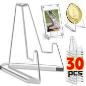 1-30 gab. dzidra akrila monētu displeja statīva turētāji, mazi molbertu plaukti, tirdzniecības karšu turētāja atbalsts Kpop Idol karšu organizatoram