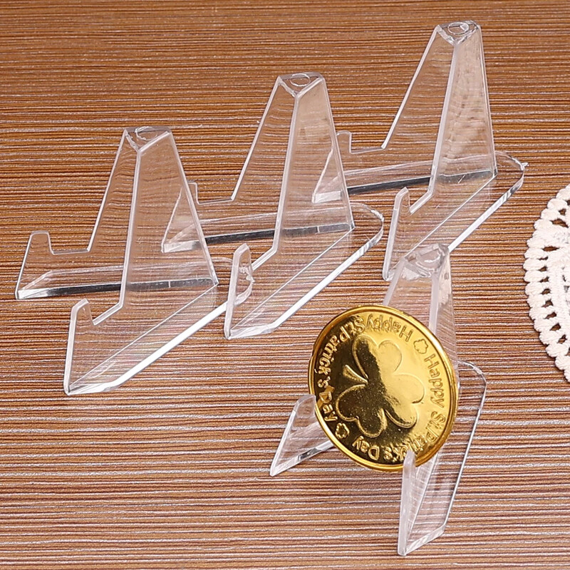 1-30 gab. dzidra akrila monētu displeja statīva turētāji, mazi molbertu plaukti, tirdzniecības karšu turētāja atbalsts Kpop Idol karšu organizatoram