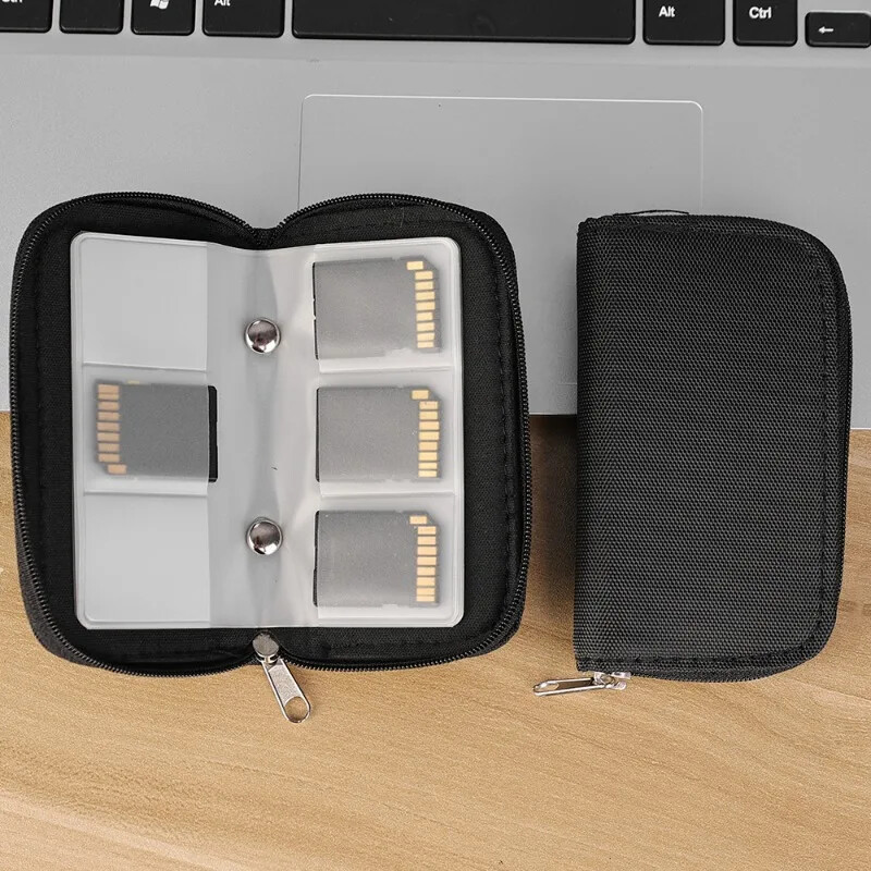 Atminties kortelės laikymo krepšys nešiojimo dėklo laikiklis Piniginė 22 lizdai CF / SD / Micro SD / SDHC / MS / DS žaidimų priedams atminties kortelių dėžutė
