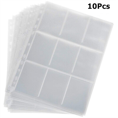 10 gab/komplekts karšu aizsarguzmavas 9 kabatas spēļu tirdzniecības karšu albums fotokartes turētājs uzlīmēm zīmogiem karšu lapu glabāšana