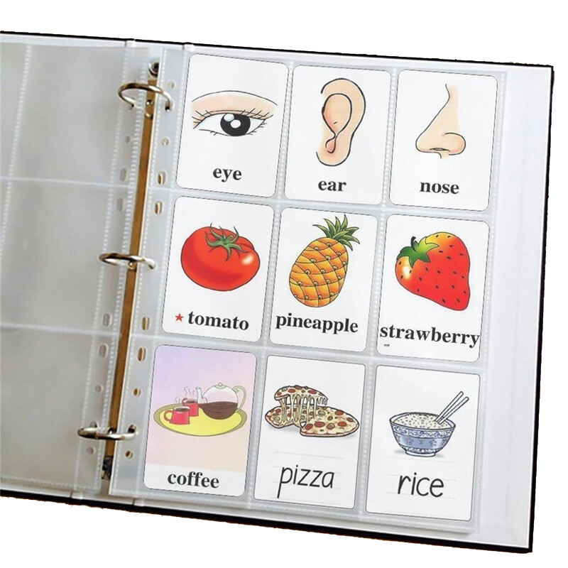 10 gab/komplekts karšu aizsarguzmavas 9 kabatas spēļu tirdzniecības karšu albums fotokartes turētājs uzlīmēm zīmogiem karšu lapu glabāšana