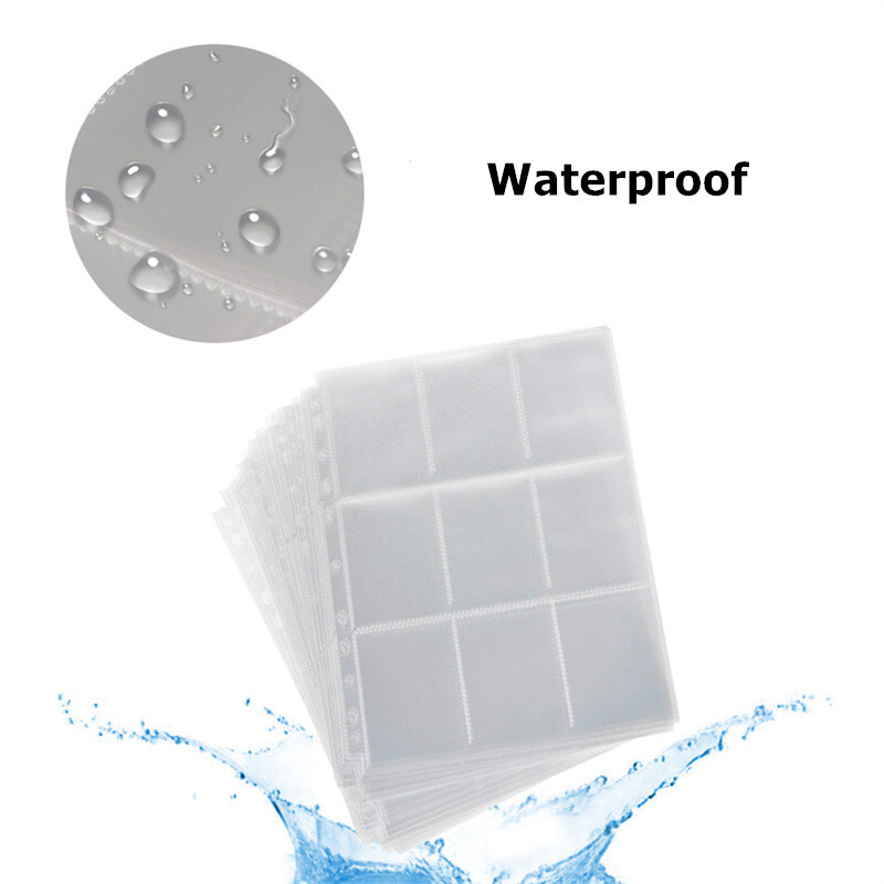 10 gab/komplekts karšu aizsarguzmavas 9 kabatas spēļu tirdzniecības karšu albums fotokartes turētājs uzlīmēm zīmogiem karšu lapu glabāšana