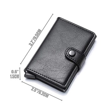 Θήκη πιστωτικής κάρτας ταυτότητας με Hasp Wallet Men Anti Rfid Blocking Protected Magic PU Δερμάτινη Μίνι θήκη για πορτοφόλια για μικρά χρήματα