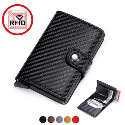 Θήκη πιστωτικής κάρτας ταυτότητας με Hasp Wallet Men Anti Rfid Blocking Protected Magic PU Δερμάτινη Μίνι θήκη για πορτοφόλια για μικρά χρήματα