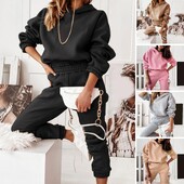 Tréningruhák Női meleg kapucnis és nadrág szett Túlméretes sportruházat tréningruha szett Őszi téli ruhák sportoláshoz nőknek