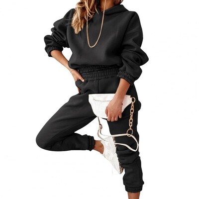 Tréningruhák Női meleg kapucnis és nadrág szett Túlméretes sportruházat tréningruha szett Őszi téli ruhák sportoláshoz nőknek