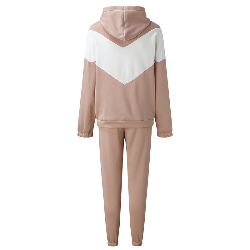 Set de 2 bucăți pentru toamnă iarnă, trening pentru femei, pulover cu mânecă lungă, top cald, hanorac + pantaloni de jogger, ținută solidă, seturi de costume sport