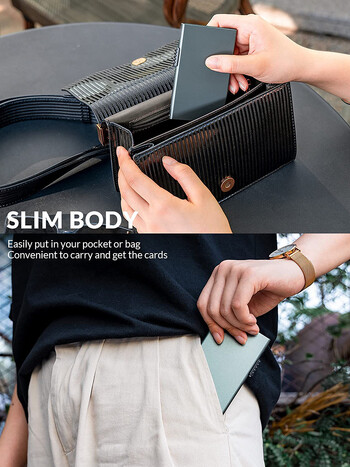 Πορτοφόλι θήκης κάρτας Minimalist Slim Metal RFID Blocking Card Protector Pop Up Πορτοφόλια πιστωτικών καρτών για άνδρες