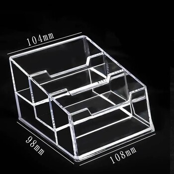 1 τεμ. Clear Desk Shelf Box Αποθήκευση Βάση οθόνης Ακρυλικό πλαστικό Διαφανές επιτραπέζιο θήκη επαγγελματικής κάρτας Θέση κάρτας