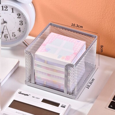 Νέο κουτί από μεταλλικό πλέγμα Cube Mini προμήθειες γραφείου Επιτραπέζιο κουτί σημειώσεων Φορητό σχολικό κουτί αποθήκευσης