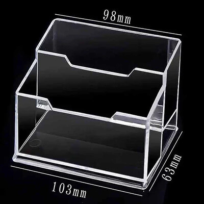 Caurspīdīgs vizītkaršu turētājs akrila displeja statīvs kastīte rakstāmgalda uzglabāšanas plaukts plastmasas darbvirsma vietas karšu turētājs biroja piederumi