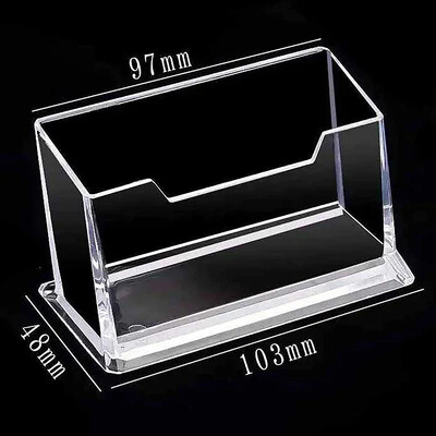 Caurspīdīgs vizītkaršu turētājs akrila displeja statīvs kastīte rakstāmgalda uzglabāšanas plaukts plastmasas darbvirsma vietas karšu turētājs biroja piederumi