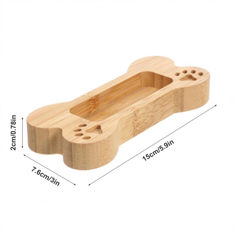 Suport pentru cărți de vizită de birou, în formă de os de câine, curbat, gros, din lemn, anti-alunecare, suport de afișare pentru carduri de spital, organizator de carduri de birou