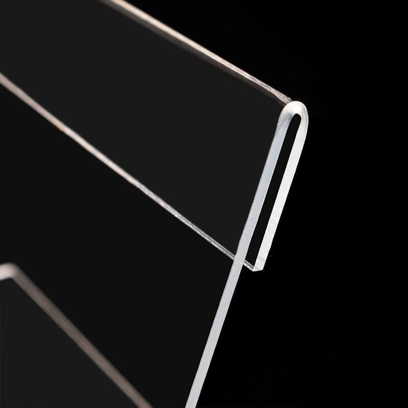 1Pcs Акрилна стойка за дисплей Пластмасова табела за бюро Стойка за етикети Стойка за карти Дисплей Цена Държач за хартиен етикет Рамка Държачи за рамка Акрил La E9Z2