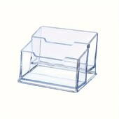 Акрилен държач за визитки с 2 слота - Издръжлив настолен органайзер за най-важните неща в офиса и на рецепцията