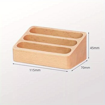 Wood Desktop Business Card Display Stand Θήκη υπομνημάτων Κουτί αποθήκευσης Ξύλινη οργάνωση καρτών για γραφείο