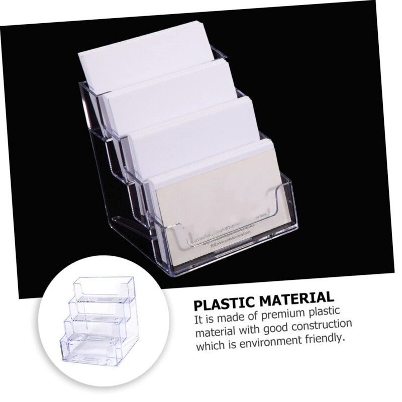 Δημιουργική διάφανη κάρτα 1 τμχ 4 κελιά θήκη επαγγελματικής κάρτας, επαγγελματικός όγκος κουτιού αποθήκευσης, κουτί επαγγελματικών καρτών