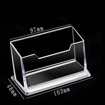 1 τεμ. Clear Desk Shelf Box Αποθήκευση Βάση οθόνης Ακρυλικό πλαστικό Διαφανές επιτραπέζιο θήκη επαγγελματικής κάρτας Θέση κάρτας