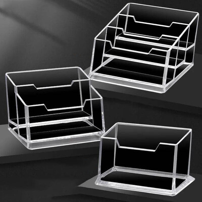 1 τεμ. Clear Desk Shelf Box Αποθήκευση Βάση οθόνης Ακρυλικό πλαστικό Διαφανές επιτραπέζιο θήκη επαγγελματικής κάρτας Θέση κάρτας