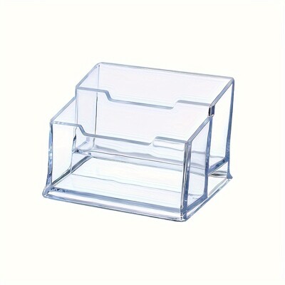 Akrila vizītkaršu turētājs, 2 karšu sloti vizītkaršu displejs un karšu turētāja uzglabāšanas soma, biroja galda piederumi