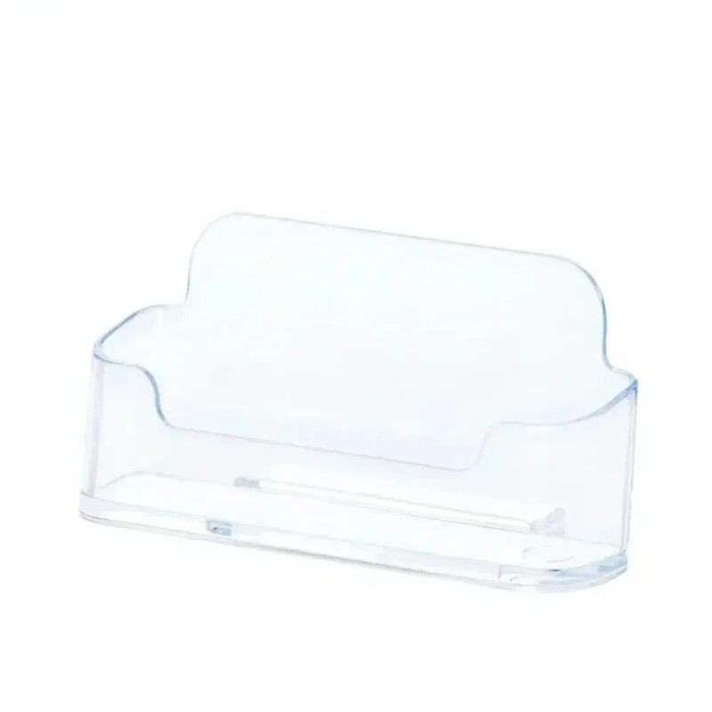 Прозрачен държач за визитки Акрилна стойка за дисплей Кутия Настолен рафт за съхранение Пластмасов настолен държач за карти Офис консумативи