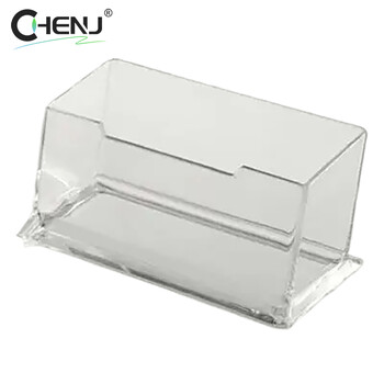 1 ΤΕΜ Clear Acrylic Plastic Επιτραπέζιες θήκες για επαγγελματικές κάρτες Βάση προβολής Κουτί για κάρτες Σχολικά αξεσουάρ