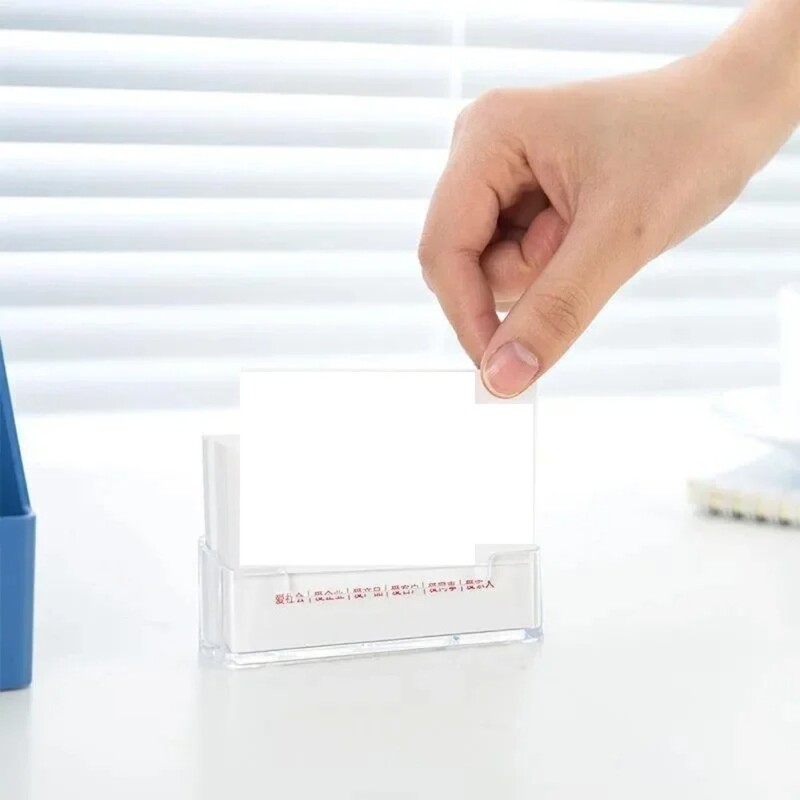 Suport portabil transparent pentru cărți de vizită Suport de afișare Birou pentru blat Suport pentru cărți de vizită pentru birou
