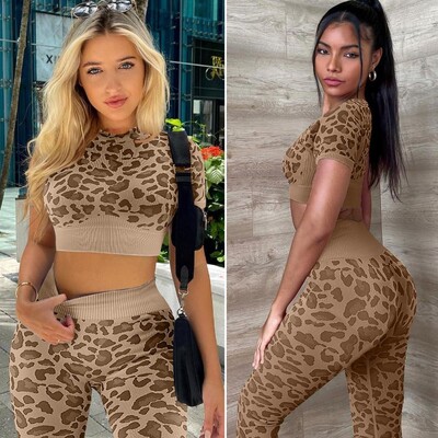 Spordikostüüm Slim Fit jooga spordidress Crop Top Hip Lift Pants Naiste spordikostüüm