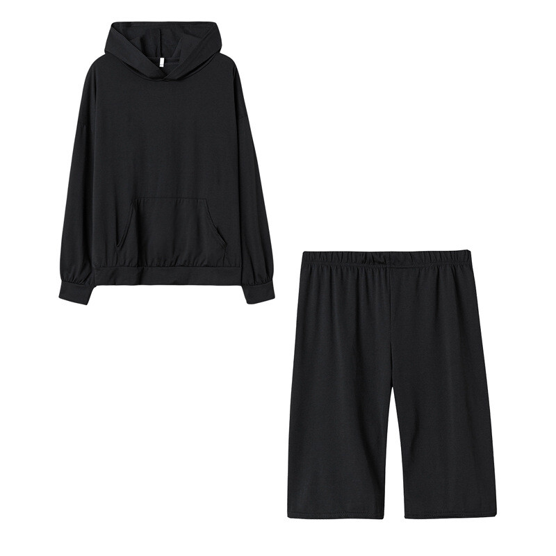 Sieviešu vilnas divdaļīgie komplekti Eleganti vienkrāsaini lielizmēra siltie kapuciņi un garās bikses sporta tērps rudens ziemas treniņtērps