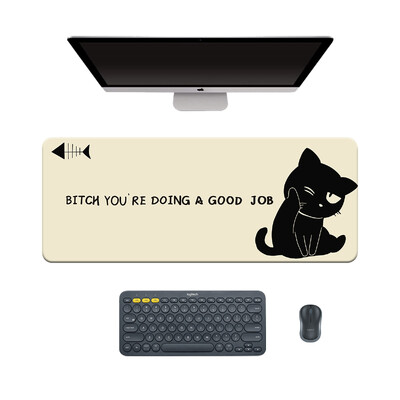 Mouse Pad Cat Kawaii Anime Xxl rakstāmgalda paklājiņš Peles paliktnis Liels spēļu peles paliktnis Datora neslīdošs galda galda paklājiņš birojam un mājām 80X30CM
