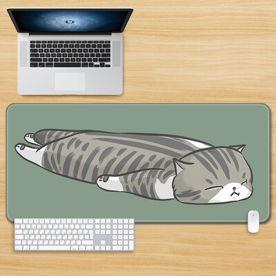 Mouse Pad Cat Kawaii Anime Xxl rakstāmgalda paklājiņš Peles paliktnis Liels spēļu peles paliktnis Datora neslīdošs galda galda paklājiņš birojam un mājām 80X30CM