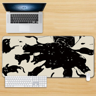 Mouse Pad Cat Kawaii Anime Xxl rakstāmgalda paklājiņš Peles paliktnis Liels spēļu peles paliktnis Datora neslīdošs galda galda paklājiņš birojam un mājām 80X30CM
