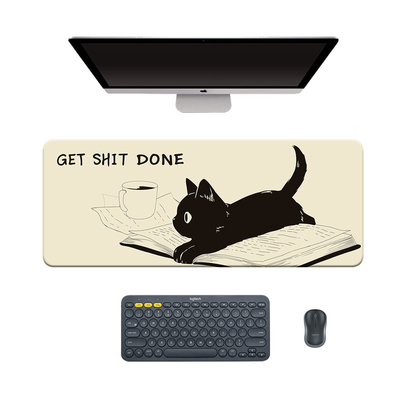 Mouse Pad Cat Kawaii Anime Xxl rakstāmgalda paklājiņš Peles paliktnis Liels spēļu peles paliktnis Datora neslīdošs galda galda paklājiņš birojam un mājām 80X30CM