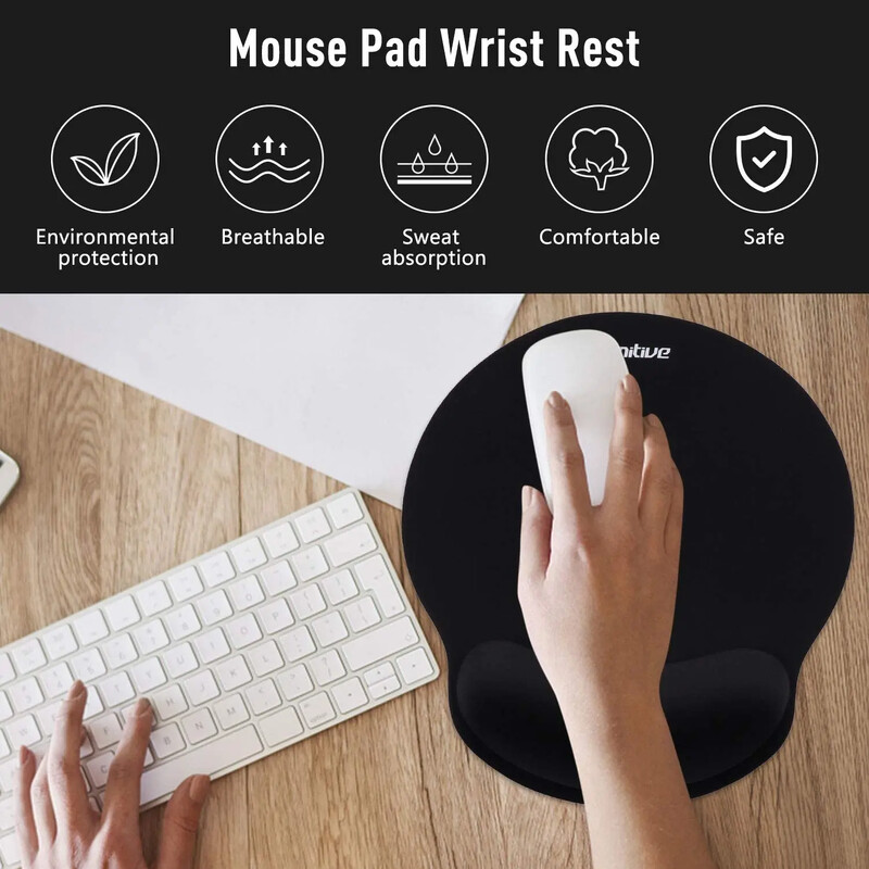 "2 KS/SET podložka pod myš s opierkou zápästia a podložkou na zápästie s klávesnicou, ergonomická podložka pod myš s opierkou zápästia z pamäťovej peny, guma"