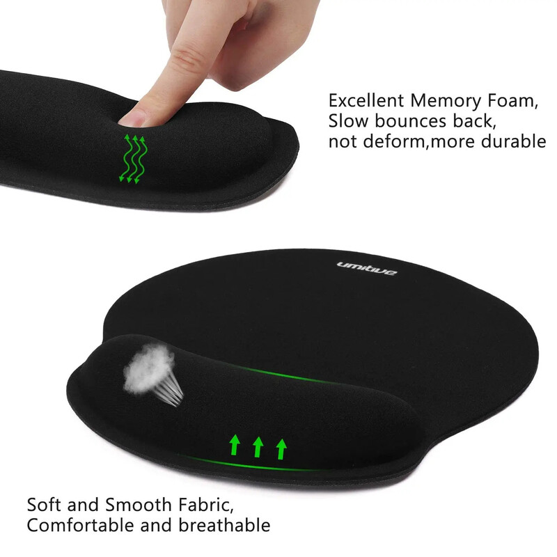"2 KS/SET podložka pod myš s opierkou zápästia a podložkou na zápästie s klávesnicou, ergonomická podložka pod myš s opierkou zápästia z pamäťovej peny, guma"