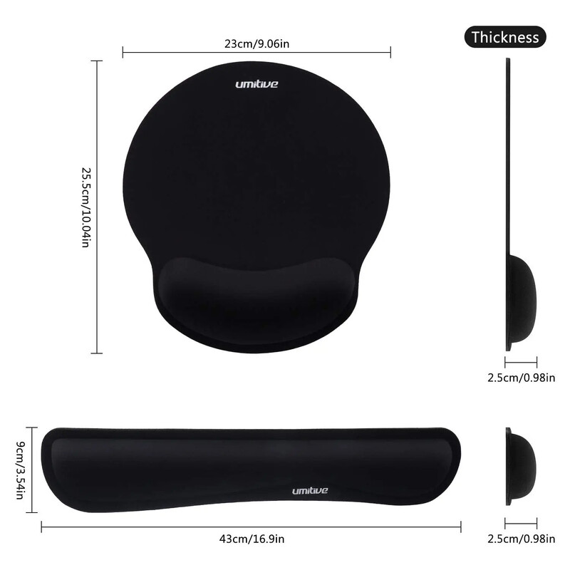 "2 KS/SET podložka pod myš s opierkou zápästia a podložkou na zápästie s klávesnicou, ergonomická podložka pod myš s opierkou zápästia z pamäťovej peny, guma"