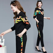 2024. gada pavasaris, jauns sieviešu ikdienas uzvalks sporta krekls, mazi apavi, divdaļīgs sporta komplekts, brīvi pieguļošs vāks, vēders korejiešu stilā