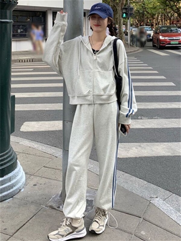 Sportsko odijelo Ženski jesenski/zimski kaput Studentska široka majica s kapuljačom + trenirke Ležerna dvodijelna odjeća za trčanje Komplet joggers