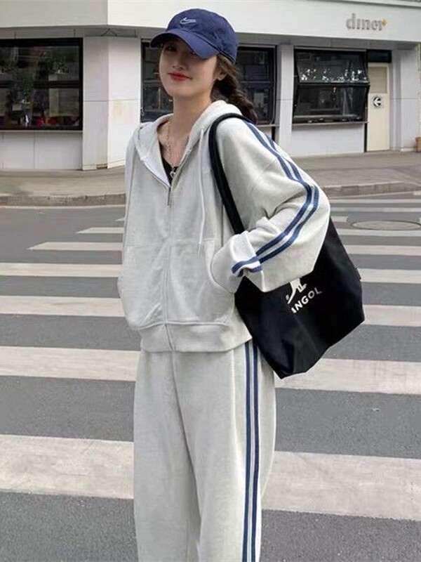 Sportsko odijelo Ženski jesenski/zimski kaput Studentska široka majica s kapuljačom + trenirke Ležerna dvodijelna odjeća za trčanje Komplet joggers