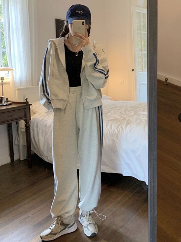 Sportsko odijelo Ženski jesenski/zimski kaput Studentska široka majica s kapuljačom + trenirke Ležerna dvodijelna odjeća za trčanje Komplet joggers