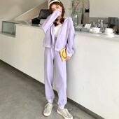 Trening pentru femei, toamnă, nou pulover cu glugă, top cu fermoar, cardigan, jachetă, pantaloni pentru picioare, pentru student, costum sport confortabil din două piese