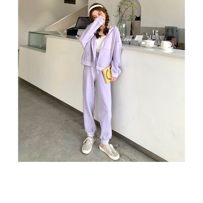 Trening pentru femei, toamnă, nou pulover cu glugă, top cu fermoar, cardigan, jachetă, pantaloni pentru picioare, pentru student, costum sport confortabil din două piese