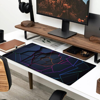 Cool Geometric Light Mouse Pad Desk Pad Extended Mouse Mat Μεγάλο μεγάλο πληκτρολόγιο υπολογιστή Επιτραπέζιο ματ Επιφάνεια εργασίας με αντιολισθητική βάση και