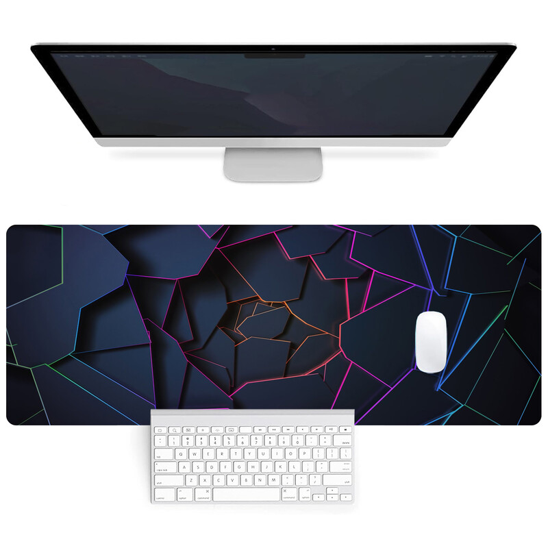 Cool Geometric Light Mouse Pad Pad de birou Covor de mouse extins Tastatură mare de computer Covoraș de birou Pad de birou cu bază anti-alunecare și