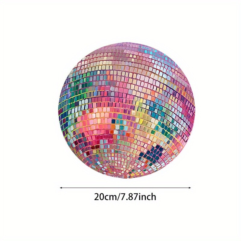 Gumová okrúhla podložka pod myš s ružovou disco guľou - estetický doplnok do kancelárie, k notebooku, počítaču - ideálny darček pre ženy a dievčatá