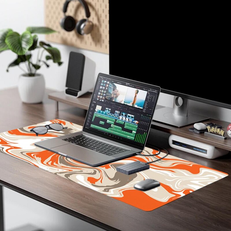 Tampă de mouse reutilizabilă Tampă de mouse din cauciuc natural Tampă de mouse pliabilă, impermeabilă, cu imprimare abstractă, anti-alunecare pentru computer