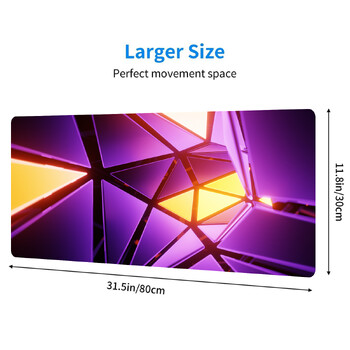 Cool Geometric Light Mouse Pad Desk Pad Extended Mouse Mat Μεγάλο μεγάλο πληκτρολόγιο υπολογιστή Επιτραπέζιο ματ Επιφάνεια εργασίας με αντιολισθητική βάση και