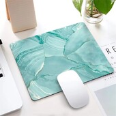 Mramorová podložka pod myš v severskom štýle, malá podložka pod myš pre počítač, notebook, obdĺžniková podložka pod myš s protišmykovou gumovou základňou, podložka pod stôl, príslušenstvo pre stôl